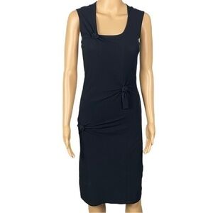 HELMUT LANG black sleeveless shift dress with twisted knot detail. Size XS. EUC